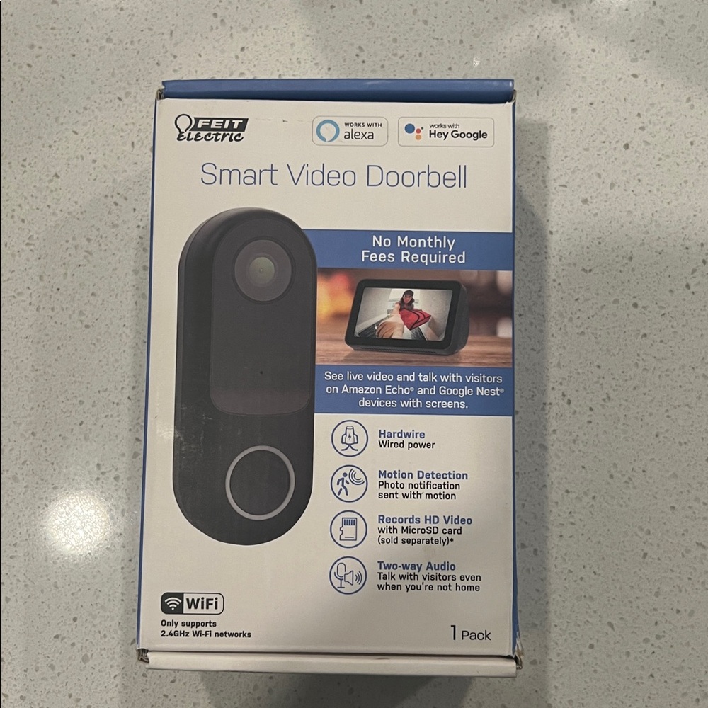 FEIT Smart Video Doorbell - Black